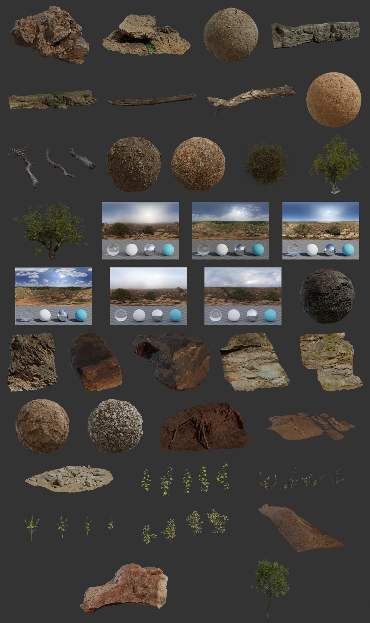 Blender工程文件翠綠的小徑小瀑布